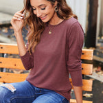 Zeagoo 3 Pack Long Sleeve Shirts for Women Loose Fit Basic Tee Tops
