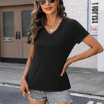 Zeagoo 2 Pack Short Sleeve Shirts Casual Soft V Neck Basic Tee