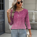 Zeagoo 3/4 Length Sleeve Women Tops Blouses