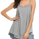 Women Tank Tops Summer Spaghetti Strap Cami Top Shirt Loose Flowy Cotton Racerback Blouses - Zeagoo (Us Only)