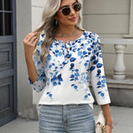 Zeagoo 3/4 Length Sleeve Women Tops Blouses