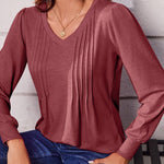 Zeagoo Blouse Women's Elegant Tunic Long Sleeve V-Neck Blouses (DE Only)