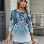 Zeagoo 3/4 Length Sleeve Women Tops Blouses