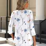 Zeagoo 3/4 Length Sleeve Tops Loose Fit Shirts Pleated Tunics
