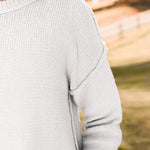 Zeagoo Women's Crew Neck Cropped Sweater Long Sleeve Knit Tops