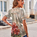 Zeagoo Blouse Women's V-Neck Casual T-Shirt (DE Only)
