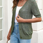 Zeagoo Short Sleeve Crochet Cardigan