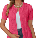 Women Vintage Short Sleeve Cardigan Elegant Button Up Bolero Shrugs for Dresses S-XXL - Zeagoo (Us Only)
