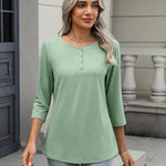 Zeagoo 3/4 Length Sleeve Women Tops Blouses