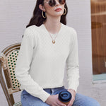 Zeagoo Women's Knitted Jumper Elegant Crew Neck Pullover