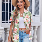 Zeagoo Button Down Shirt Bust Pocket Short Sleeve Blouses