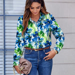 Zeagoo Button Down Shirts Dressy Floral Printed Blouse
