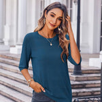 Zeagoo Loose Short Sleeve Tunic Tops Crochet Knit Pullover Sweater