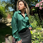 Zeagoo Blouses for Women Silk Button Down Shirts