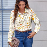 Zeagoo Button Down Shirts Dressy Floral Printed Blouse