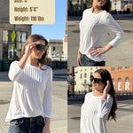 Zeagoo 3/4 Length Sleeve Tops Loose Fit Shirts Pleated Tunics