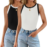Zeagoo 2 Pack Tank Tops Sleeveless Ribbed Shirts