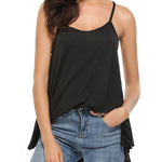 Women Tank Tops Summer Spaghetti Strap Cami Top Shirt Loose Flowy Cotton Racerback Blouses - Zeagoo (Us Only)