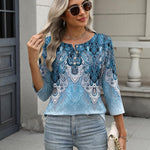 Zeagoo 3/4 Length Sleeve Women Tops Blouses