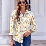 Zeagoo Button Down Shirts Dressy Floral Printed Blouse