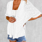 Zeagoo 3/4 Sleeve Cardigans Open Front Beach Coverup