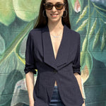 Zeagoo Women's Blazer Elegant 3/4 Sleeve Long Blazer (DE Only)