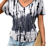 Zeagoo Women's Short Sleeve V Neck Blouse Ruched Casual Tunic Tops