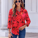 Zeagoo Button Down Shirts Dressy Floral Printed Blouse