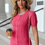 Women Vintage Short Sleeve Cardigan Elegant Button Up Bolero Shrugs for Dresses S-XXL - Zeagoo (Us Only)