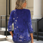 Zeagoo 3/4 Length Sleeve Tops Loose Fit Shirts Pleated Tunics
