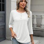 Zeagoo 3/4 Length Sleeve Women Tops Blouses