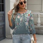 Zeagoo 3/4 Length Sleeve Women Tops Blouses