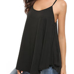 Women Tank Tops Summer Spaghetti Strap Cami Top Shirt Loose Flowy Cotton Racerback Blouses - Zeagoo (Us Only)