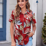 Zeagoo Button Down Shirt Bust Pocket Short Sleeve Blouses