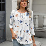 Zeagoo 3/4 Length Sleeve Women Tops Blouses