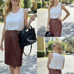 Zeagoo Blouse Top Chiffon T-Shirt Sleeveless Crew Neck Tops (DE Only)