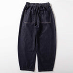 Scimitar-cut Denim Carrot Pants
