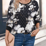 Zeagoo Casual Floral Print Long Sleeve Pullover Sweatshirt