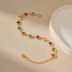 Bérénice™ | Gold Bracelet with Multicolored Hearts