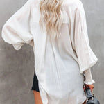 Zeagoo Zeagoo Button Up Shirt Long Sleeve Lapel Striped Casual Oversized Top