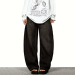 American Leopard Print Wide-leg Denim Scimitar Pants