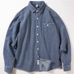 Casual Retro Loose Vertical Striped Shirt