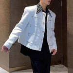 Heavy-duty Multi-zip Sequined Tweed Jacket