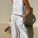 Zeagoo Crop Tops Wide Leg Pants Set