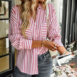 Zeagoo Roll Up Sleeve Button Down Lapel Blouse with Pocket Comfy Casual Loose Fit Shirt