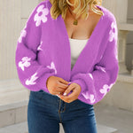 Zeagoo Women's Cute Daisy Knit Cardigan Long Sleeve Casual Flower Open Front Sweater Tops