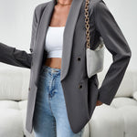 Zeagoo Casual Blazers Double Breasted Long Sleeve Work Office Blazer Jacket