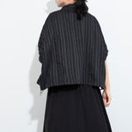 Women's Plus Size Asymmetric Layered Striped Loose Shirt
