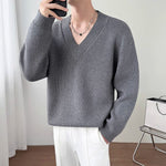 V-neck Pullover Knit Sweater
