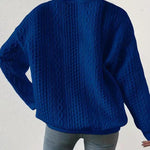 Zeagoo Cable Knit Drop Shoulder Sweatshirt